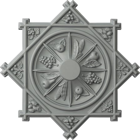 Ekena Millwork Antilles Ceiling Medallion (Fits Canopies up to 6"), 38 1/4"OD x 1 1/2"P, Primed White CM38AN